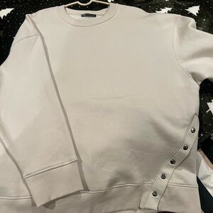 Zara Cream Sweatshirt with Button Detail